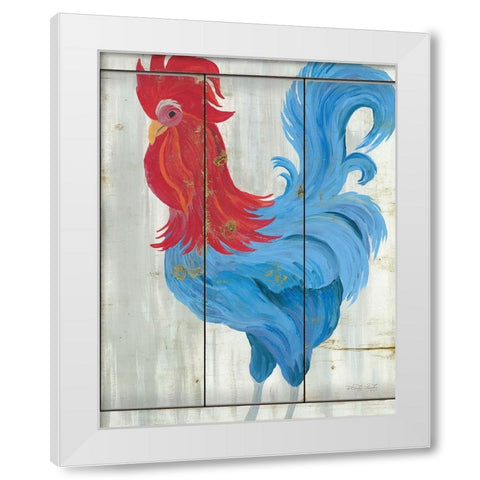 Patriotic Rooster White Modern Wood Framed Art Print by Jacobs, Cindy