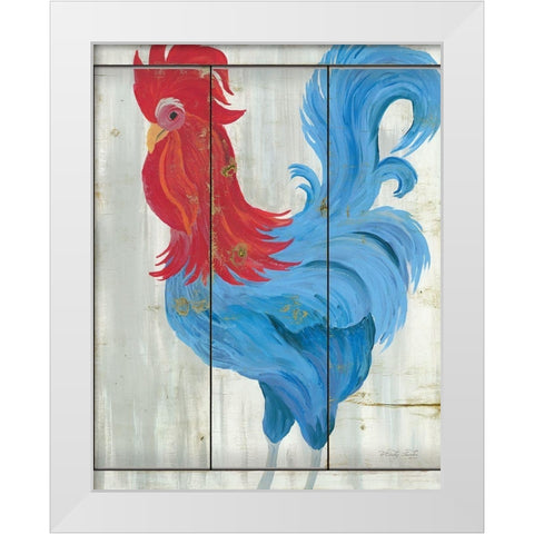 Patriotic Rooster White Modern Wood Framed Art Print by Jacobs, Cindy
