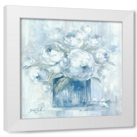 White Peonies White Modern Wood Framed Art Print by Coules, Debi