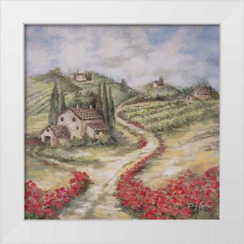 Tuscan Hills White Modern Wood Framed Art Print by Coules, Debi