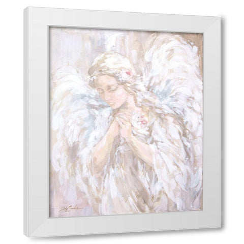 Prayer for Peace White Modern Wood Framed Art Print by Coules, Debi