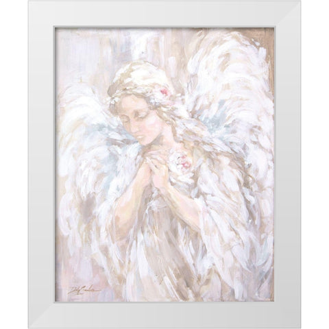 Prayer for Peace White Modern Wood Framed Art Print by Coules, Debi