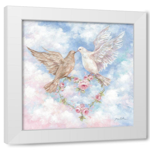 Imagine White Modern Wood Framed Art Print by Coules, Debi