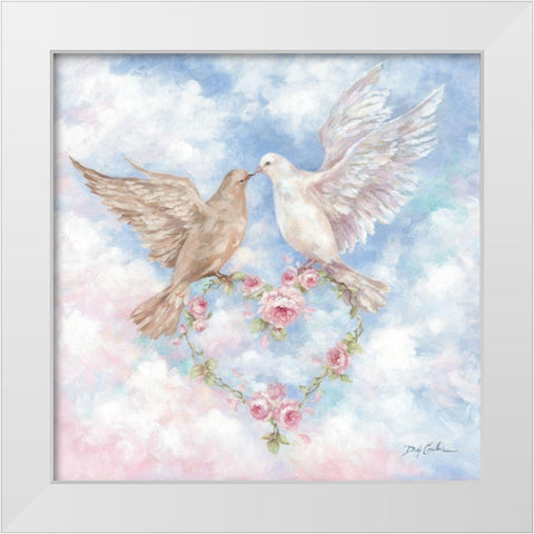 Imagine White Modern Wood Framed Art Print by Coules, Debi