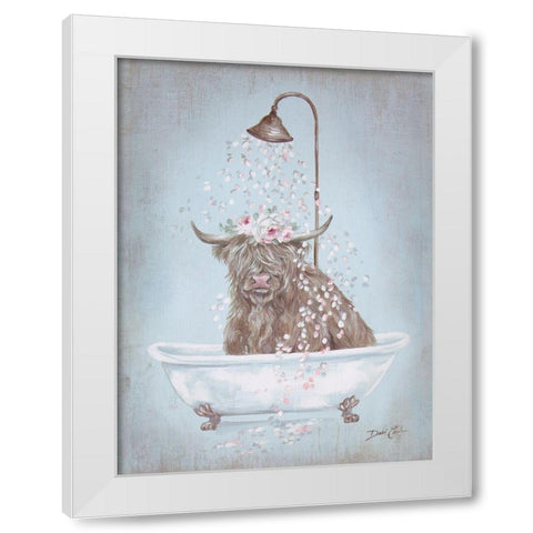 Showering Petals Highland White Modern Wood Framed Art Print by Coules, Debi