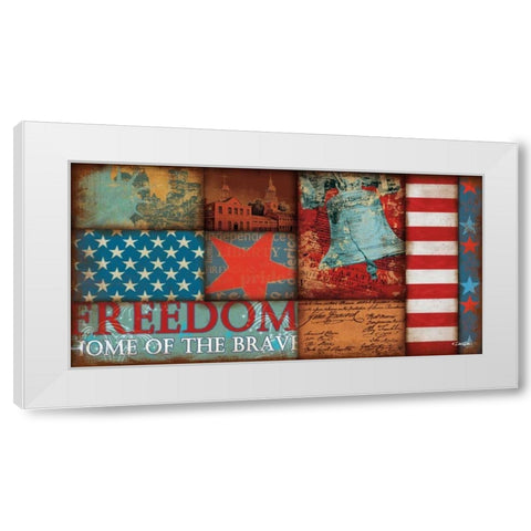Freedom White Modern Wood Framed Art Print by Dee Dee