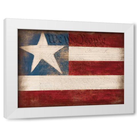 We the People White Modern Wood Framed Art Print by Dee Dee