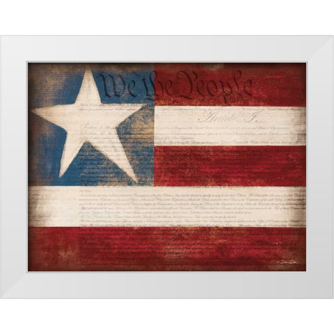 We the People White Modern Wood Framed Art Print by Dee Dee