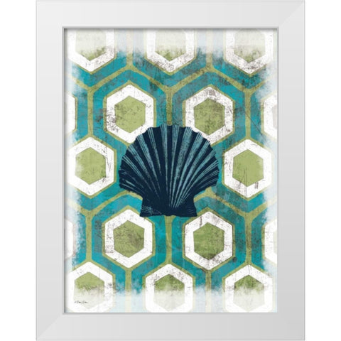 Coastal Patterns I White Modern Wood Framed Art Print by Dee Dee