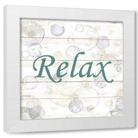 Relax Bubbles White Modern Wood Framed Art Print by Dee Dee