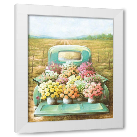 Flowers for Sale White Modern Wood Framed Art Print by Dee Dee