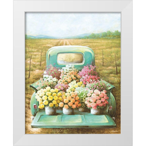 Flowers for Sale White Modern Wood Framed Art Print by Dee Dee