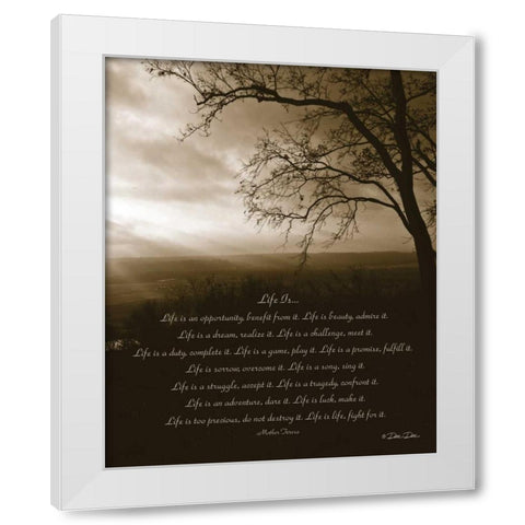 Life Is... White Modern Wood Framed Art Print by Dee Dee
