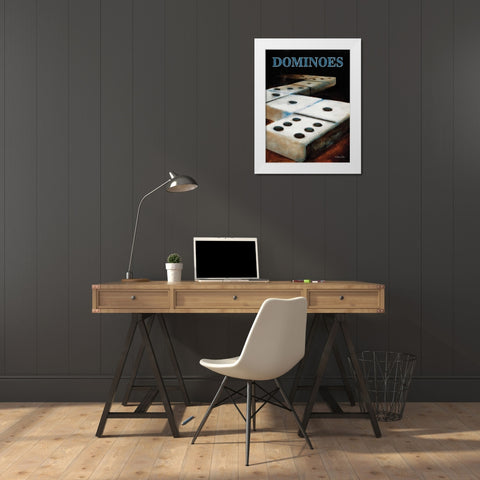 Dominos White Modern Wood Framed Art Print by Dee Dee