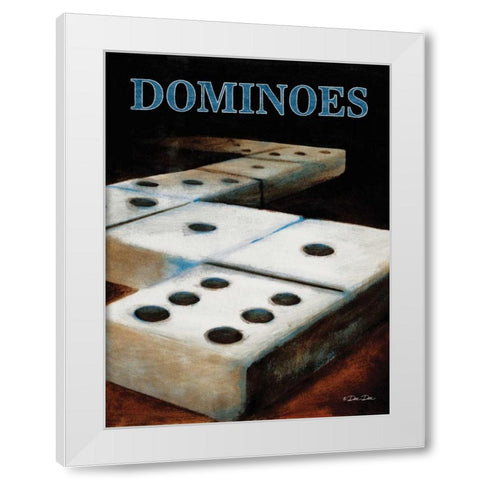 Dominos White Modern Wood Framed Art Print by Dee Dee