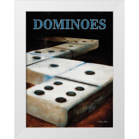 Dominos White Modern Wood Framed Art Print by Dee Dee