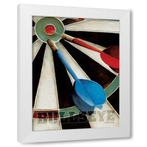 Bullseye White Modern Wood Framed Art Print by Dee Dee