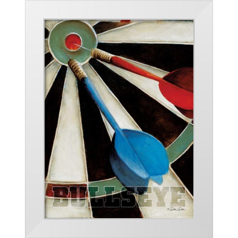 Bullseye White Modern Wood Framed Art Print by Dee Dee