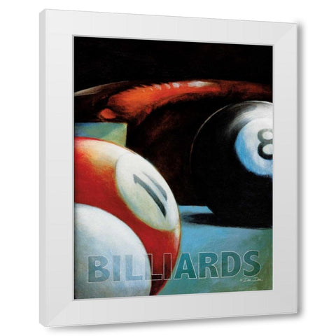 Billiards White Modern Wood Framed Art Print by Dee Dee
