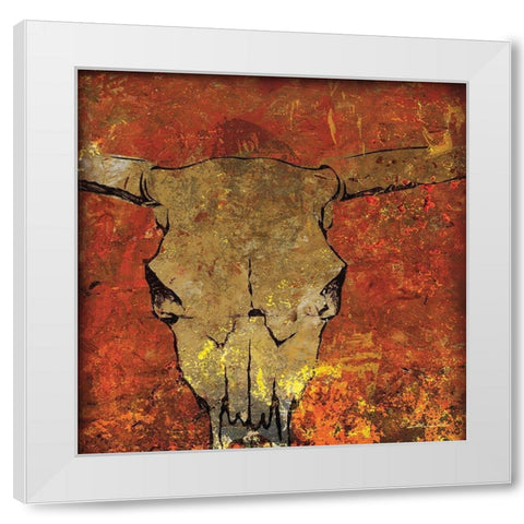 Skull White Modern Wood Framed Art Print by Dee Dee