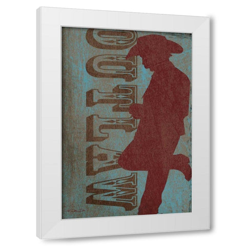 Cowboy White Modern Wood Framed Art Print by Dee Dee