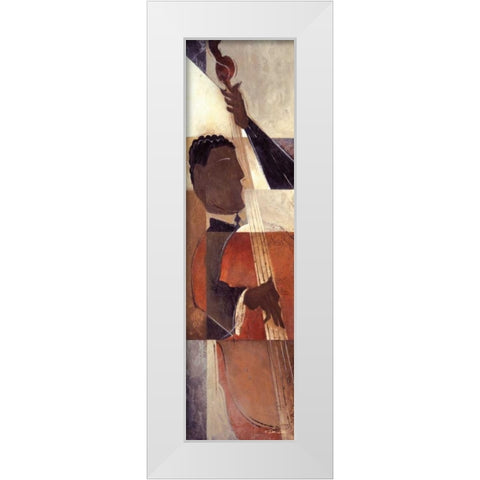 Abstract Music III White Modern Wood Framed Art Print by Dee Dee