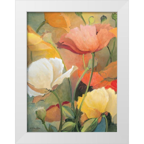 Spring Blooms I White Modern Wood Framed Art Print by Dee Dee