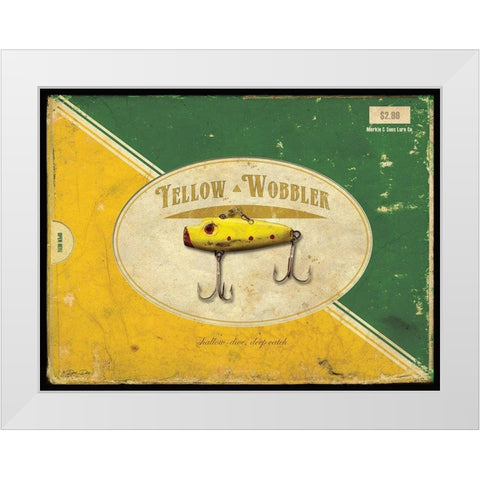 Yellow Wobbler White Modern Wood Framed Art Print by Dee Dee