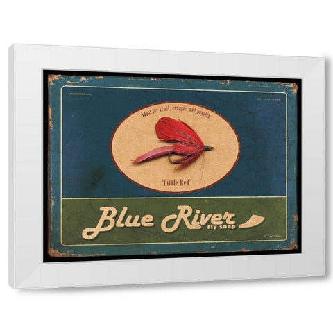 Blue River White Modern Wood Framed Art Print by Dee Dee