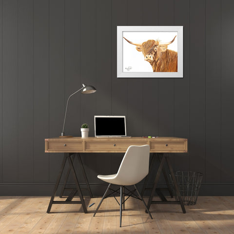 The Philosopher White Modern Wood Framed Art Print by Fifer, Diane