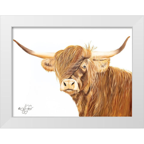 The Philosopher White Modern Wood Framed Art Print by Fifer, Diane