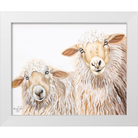 Ba Ba White Sheep White Modern Wood Framed Art Print by Fifer, Diane