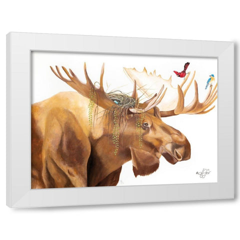 Freeloaders White Modern Wood Framed Art Print by Fifer, Diane