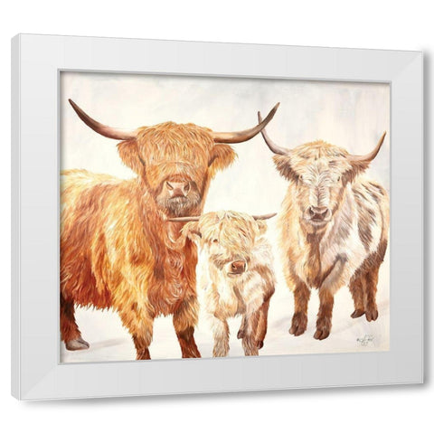 Hairy Highland Cattle White Modern Wood Framed Art Print by Fifer, Diane