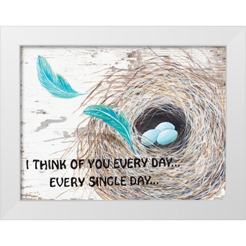 I Think of You  White Modern Wood Framed Art Print by Fifer, Diane