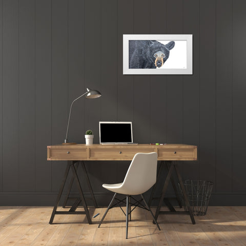 Black Bear White Modern Wood Framed Art Print by Fifer, Diane