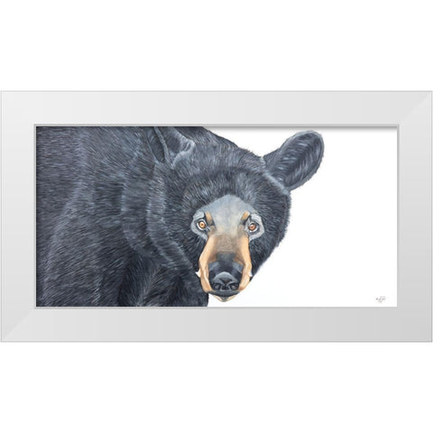 Black Bear White Modern Wood Framed Art Print by Fifer, Diane