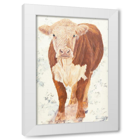 Mollie Moo White Modern Wood Framed Art Print by Fifer, Diane