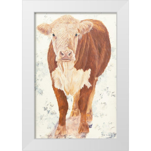 Mollie Moo White Modern Wood Framed Art Print by Fifer, Diane