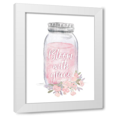 Bloom with Grace Jar White Modern Wood Framed Art Print by Dogwood Portfolio