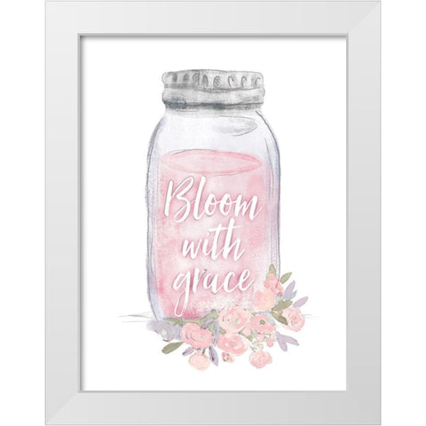 Bloom with Grace Jar White Modern Wood Framed Art Print by Dogwood Portfolio