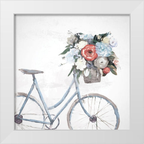 Bicycle Reflections White Modern Wood Framed Art Print by Dogwood Portfolio
