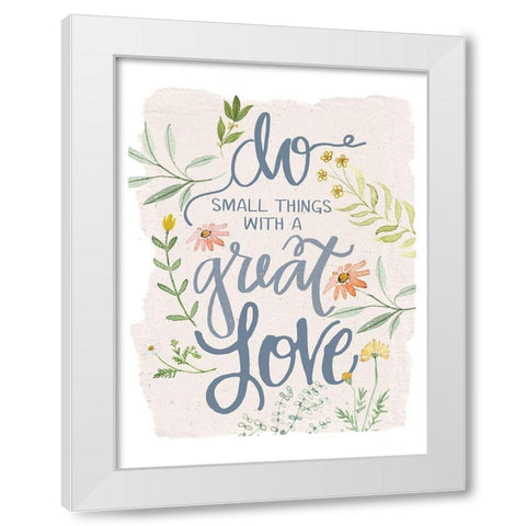 Great Love Flowers White Modern Wood Framed Art Print by Dogwood Portfolio