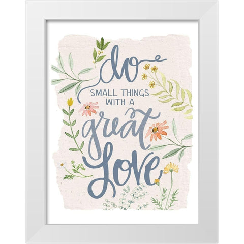 Great Love Flowers White Modern Wood Framed Art Print by Dogwood Portfolio
