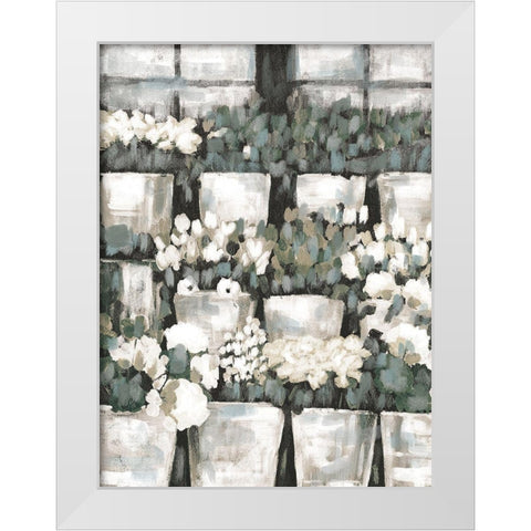 Rows of Flowers White Modern Wood Framed Art Print by Dogwood Portfolio