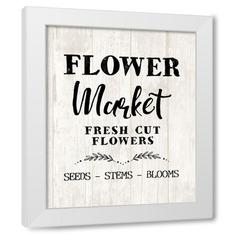 Flower Market White Modern Wood Framed Art Print by Dogwood Portfolio