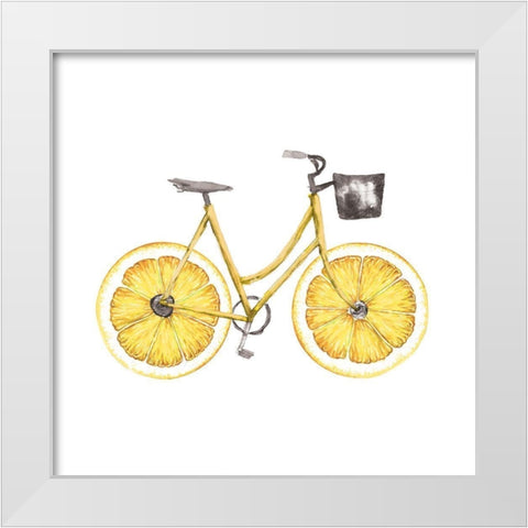 Lemon Bike White Modern Wood Framed Art Print by Dogwood Portfolio