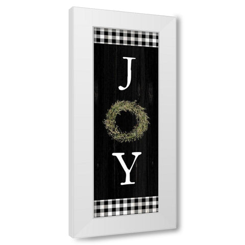 Joy Wreath White Modern Wood Framed Art Print by Dogwood Portfolio