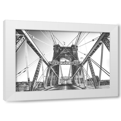 Gray Matter White Modern Wood Framed Art Print by Quillen, Donnie