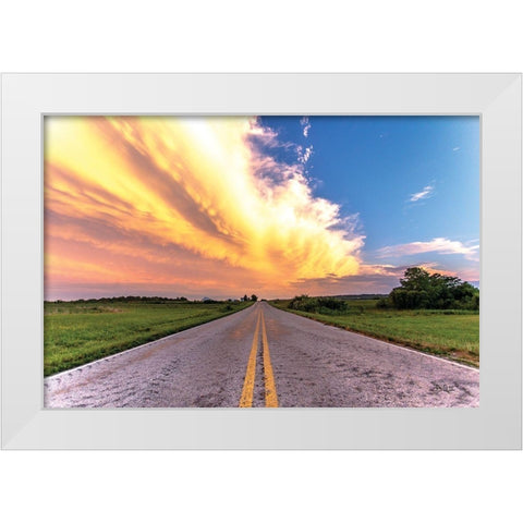 Road Less Traveled White Modern Wood Framed Art Print by Quillen, Donnie